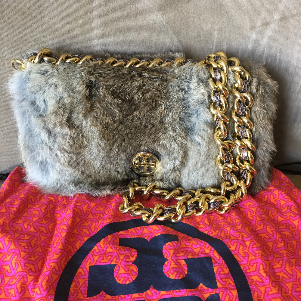 Tory Burch Rabbit Fur Handbag - Picture 2 of 5